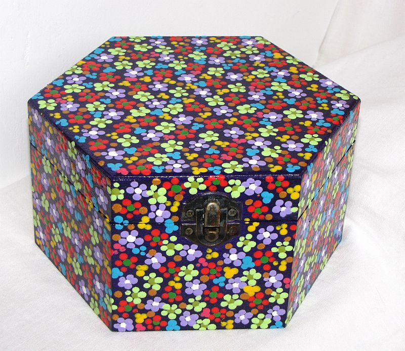 cutie din lemn hexagon - 006 cutie din lemn hexagon - 006